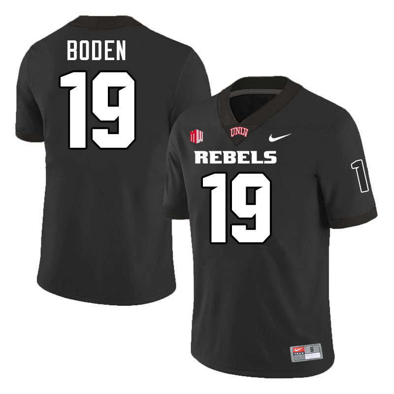 #19 Danny Boden UNLV Rebels College Football Jersey Stitched-Black